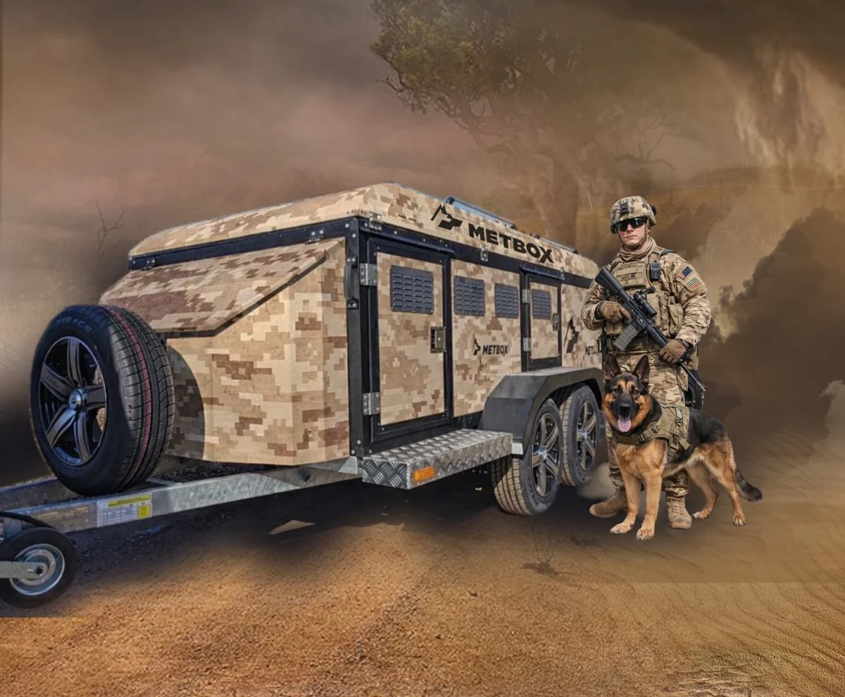 METBOX military K9 operations transport trailer