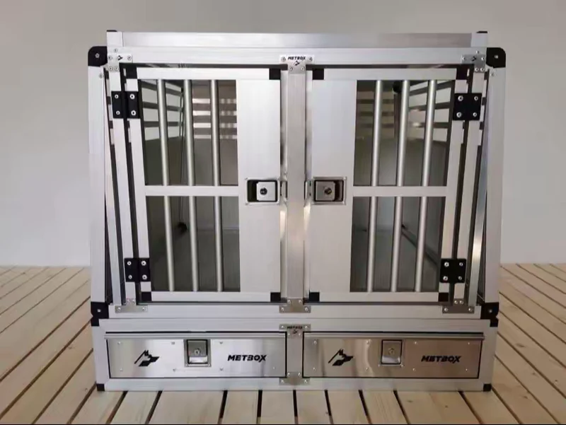 METBOX USA fold-flat dog crate in SUV cargo area